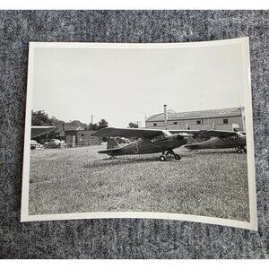 Vintage 1942 Photograph Of Small Planes On Grass Field At New Philadelphia WW2